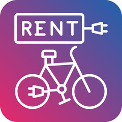 Electric Bicycle Rental Icon Style