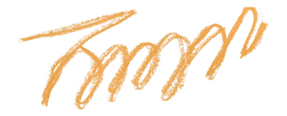 Orange pencil strokes isolated on transparent background