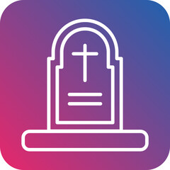 Fototapeta premium Cemetery Icon Style