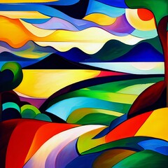 Cubism Dynamic Compositions Backgrounds