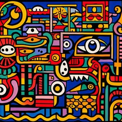 Psychedelic Neotribal Symbolic Artistic Abstract Overlays