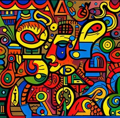 Psychedelic Neotribal Symbolic Artistic Abstract Overlays