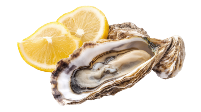 Oyster seafood invertebrate freshness isolated on transparent background
