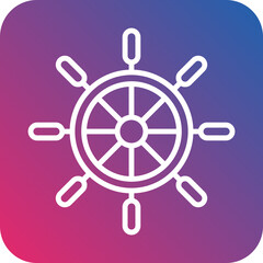 Fototapeta premium Ship Wheel Icon Style