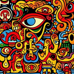 Psychedelic Neotribal Symbolic Artistic Abstract Overlays