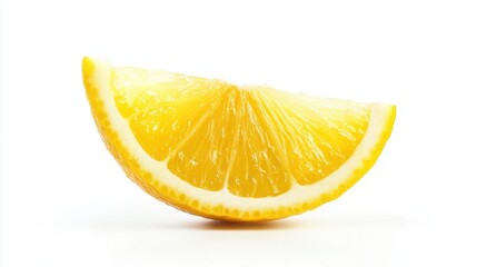 Fresh and Juicy Lemon Slice on White Background with Crisp Details