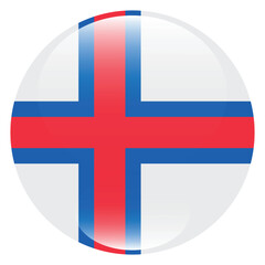 Obraz premium Faroe Islands circle flag logo icon digital vector illustration