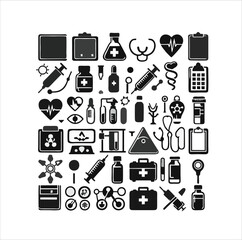 Obraz premium HIV Virus Organism Icon. Medical and Science Icon Set – Healthcare, Pharmacy, and Laboratory Symbols