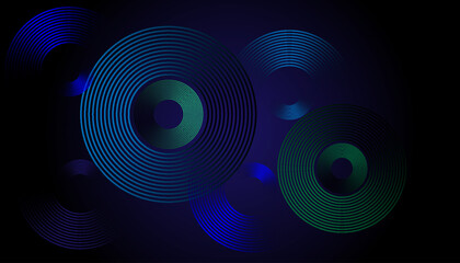 Futuristic Abstract Background with Circular Interconnected Cyan Lines on a Dark Gradient, Creating a Sleek, Minimal, and Modern Design for Business and Technology Branding