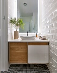 Fototapeta premium White bathroom interior, sink