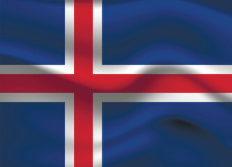Fototapeta premium Flag of Iceland. Icelandic national symbol in official colors. Template icon. Abstract vector background.