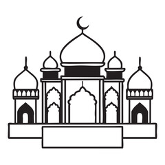 Mosque line drawing mosque line concept. Islamic events concept. Single line draw design vector graphic illustration.