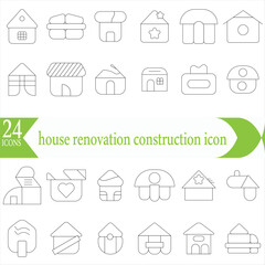  simple set of house renovation construction icon vector home and building property fix repair symbol illustration outline design for web and app