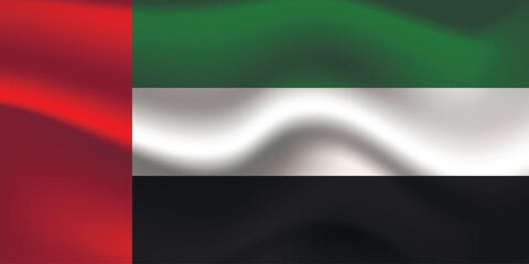 Obraz premium Flag of United Arab Emirates. Arabian national symbol in official colors. Template icon. Abstract vector background.