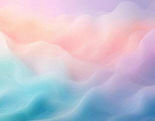 "A sophisticated and delicate gradient blend of pastel cyan, pale peach, and muted lavender, forming a gentle, elegant background with a dreamy atmosphere."