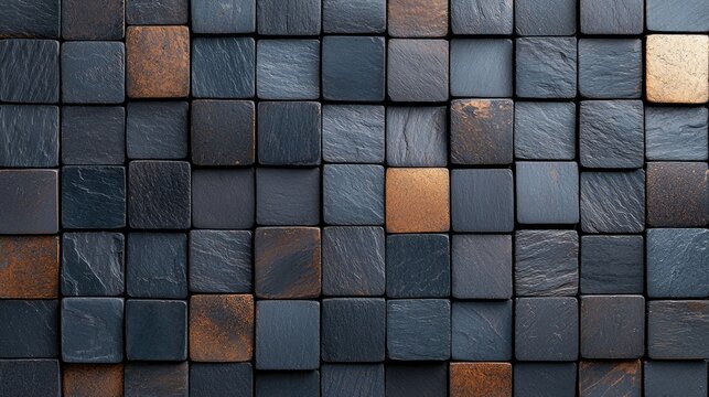 Dark stone cube wall texture background (1)