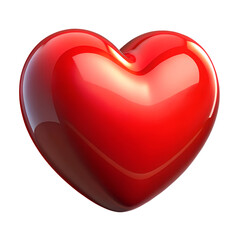 Glossy Red Heart Shape, 3D Render of a Valentine's Day Heart