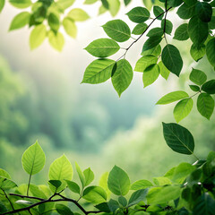 A lush, vibrant background featuring detailed green leaves with natural textures and soft lighting.