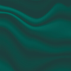 Obraz premium Silk green background. Abstract vector pattern with copy space. Liquid wave texture, smooth drapery wallpaper. Wedding fabric, satin. Wavy design for banner, card, postcard, backdrop.