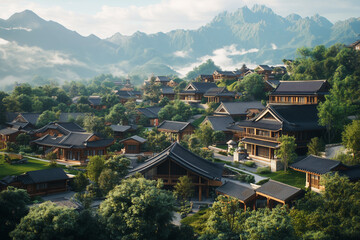 old house and village in China