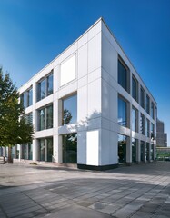 White building exterior with mock up posters