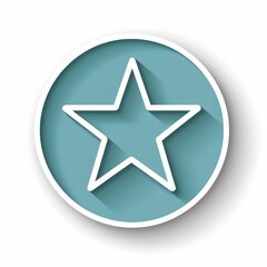 Obraz premium 3d flat star icon in circle symbolizing clarity digital graphic design modern environment creative viewpoint