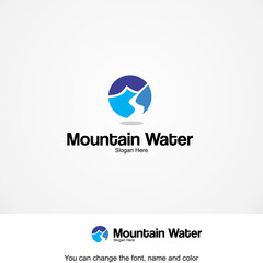 Mountain Water Logo Template Design Vector