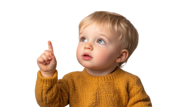 Little boy's pointing finger, a journey of curiosity, discovery and wonder in childhood exploration - Powered by Adobe