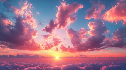 light soft panorama sunset sky background with pink clouds sunset over the clouds sky and clouds pink clouds in the sky clouds and sun rays