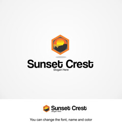 Sunset Crest Logo Template Design Vector