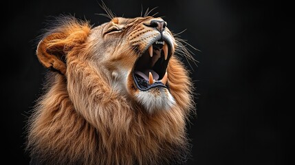 lion roaring fiercely with majestic mane on isolated transparent background perfect for wildlife design projects and animal themed digital artwork