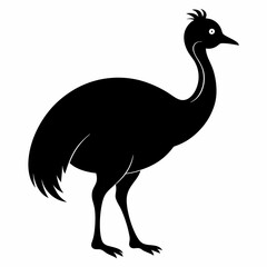 Dark Cassowary Silhouette Vector Art