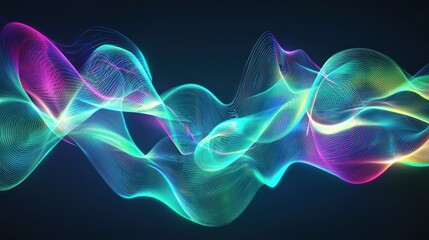 Obraz premium Abstract Colorful Waves: A Symphony of Light and Color