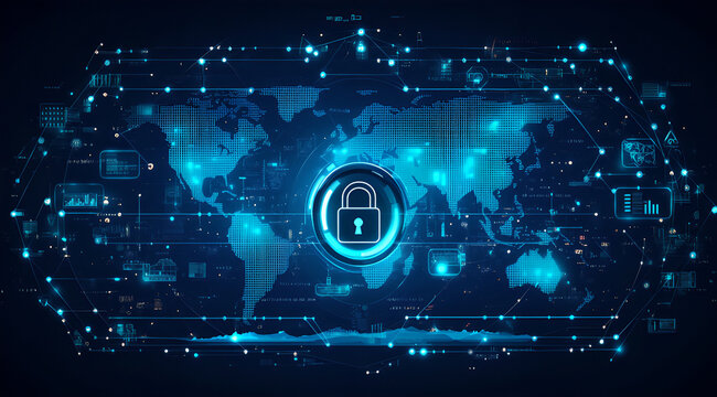 computer security concept with binary code