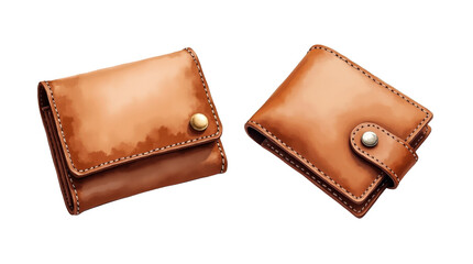 Elegant brown wallet mockup business background transparent element creative decoration idea for marketing