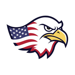 american flag with eagle