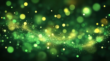 Obraz premium Captivating green and yellow bokeh lights create a magical atmosphere during a night celebration