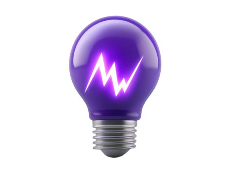 Illuminating innovation, a purple light bulb symbolizing website, ideas and concepts