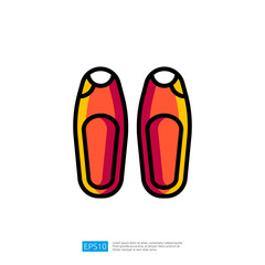 Colorful Icon of Stylish Orange and Yellow Footwear with Playful Design for Casual or Fashion Use