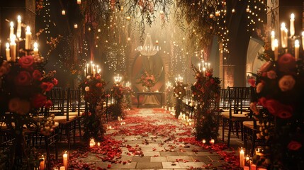 Obraz premium Wedding ceremony with romantic atmosphere 