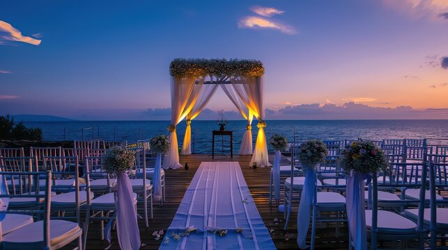 Wedding ceremony with romantic atmosphere 