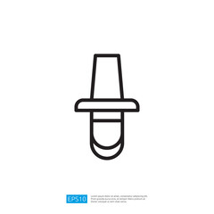 Simple Laboratory Pipette Icon Representing Fluid Measurement and Scientific Research in Medical Settings