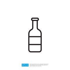 Empty Beverage Bottle Icon Line Art Design on White Background for Graphic and Commercial Use