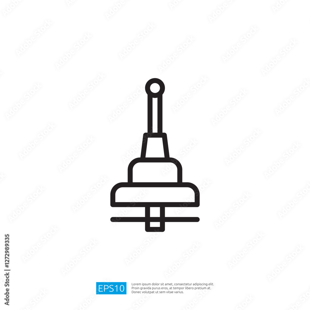 Poster icon of a technical component in simple outline design with modern minimalist style representing eng