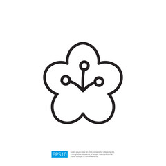 Floral Icon with Minimalist Outline Design Representing Nature and Beauty in Modern Aesthetic