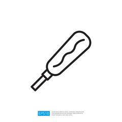Flathead Screwdriver Icon for Tools and Repairs in Mechanical and Construction Applications with Ergonomic Handle and Practical Design