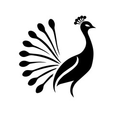Minimalist peacock silhouette logo