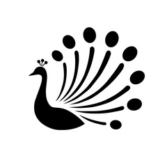 Minimalist peacock silhouette logo