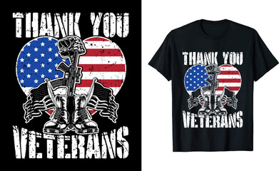 Thank You Veterans Memorial Day T-Shirt Design