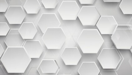 Fototapeta premium Geometric Hexagon Pattern: A close-up view of a repeating pattern of hexagon shapes, forming a modern and minimalist design, showcasing depth and shadow with a gradient background.